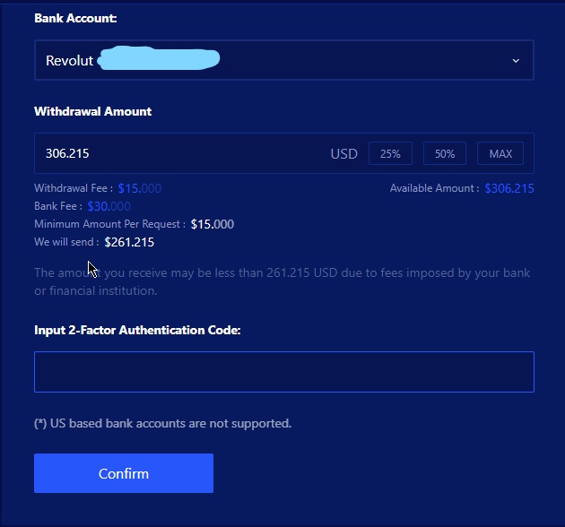 Withdrawing money from Liquid