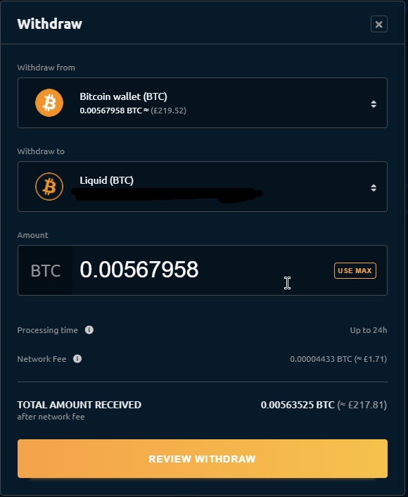 Withdrawing from NiceHash
