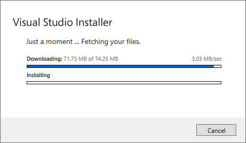 Screenshot of the Visual Studio Installer