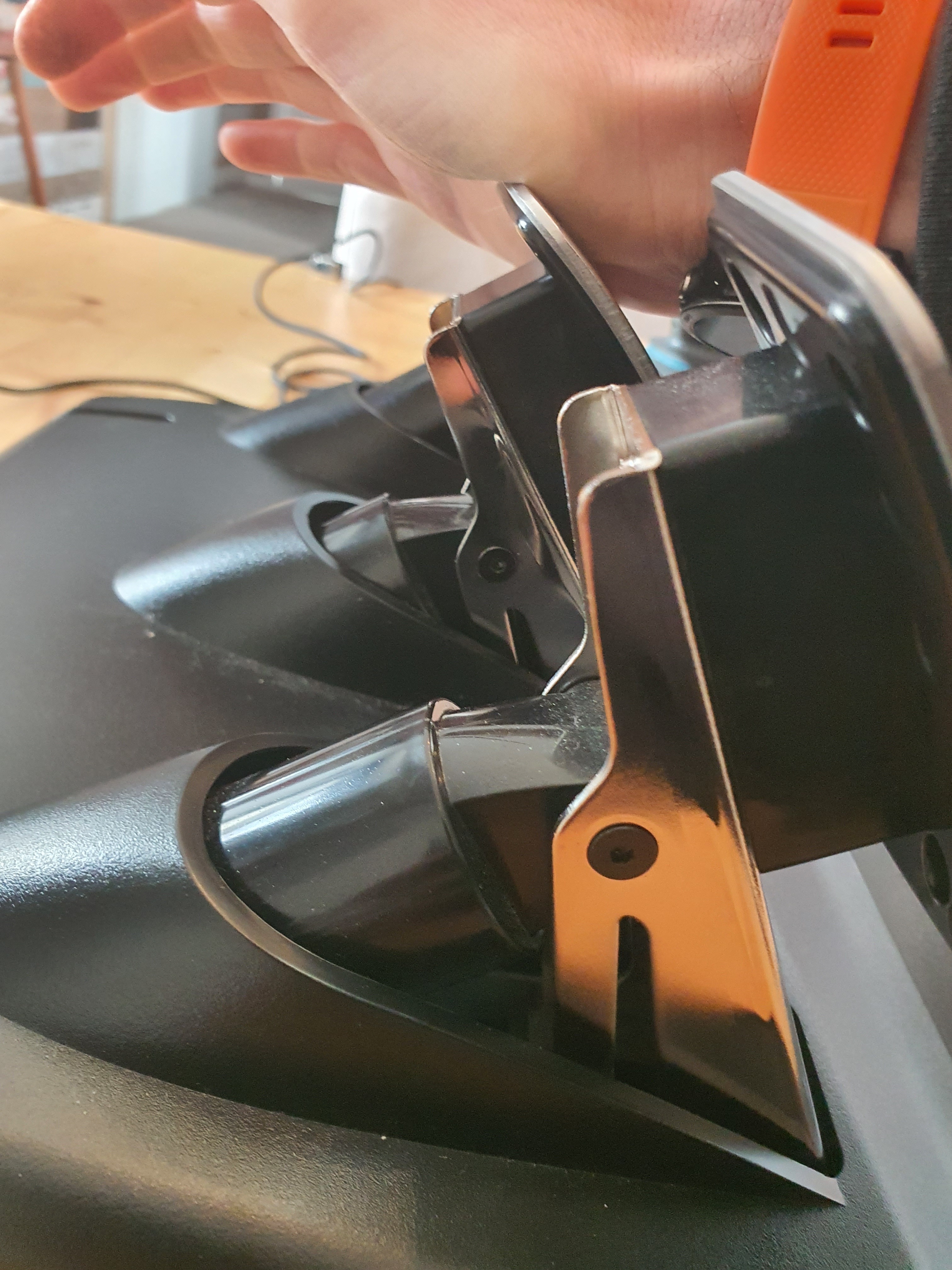 The amount of pedal travel before the modification