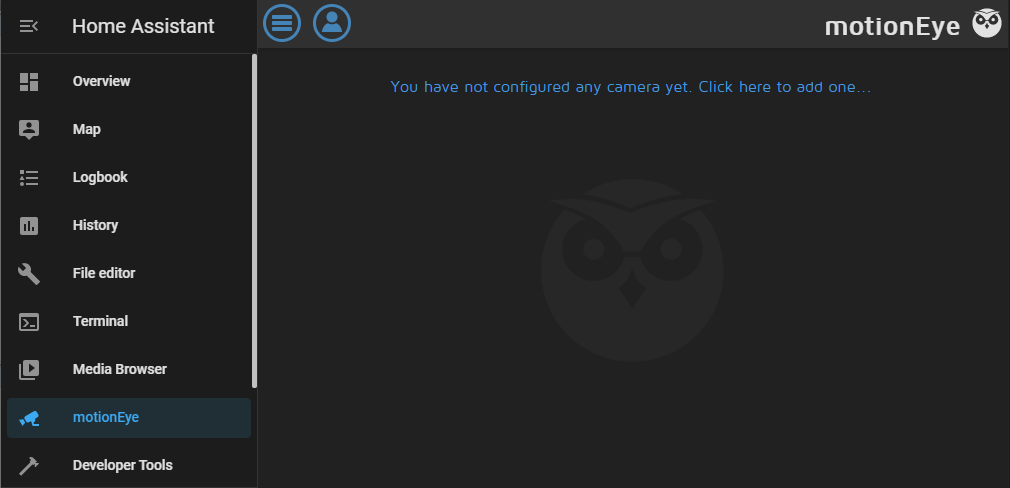 Motion eye installed within Home ASsistant